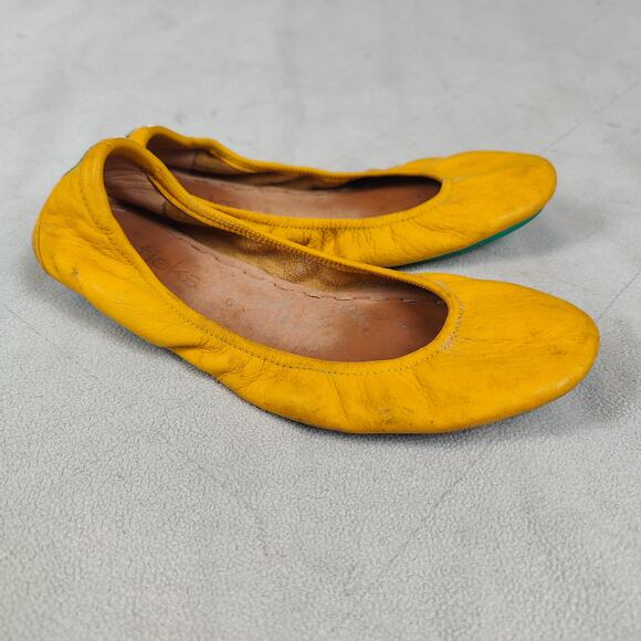 Tieks Shoes - Tieks Flats Womens 6 Mustard Yellow Leather Ballet Slip On Shoes Preppy Shoes
